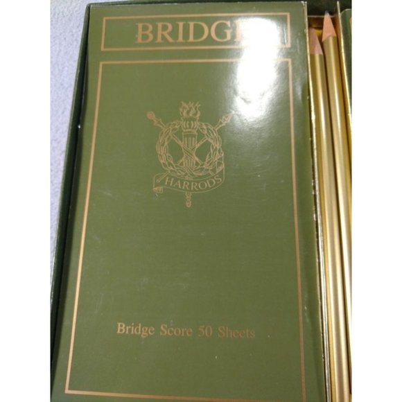 HARRODS LONDON BRIDGE SET TWIN DECKS VINTAGE PLAYING CARDS with SCORE PADS ANB - Picture 10 of 10